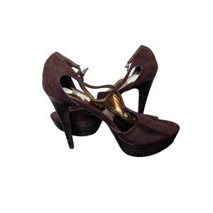 Carlos Womens Brown Platform High Heel Shoes Size 8 Date Formal Stiletto Neutral